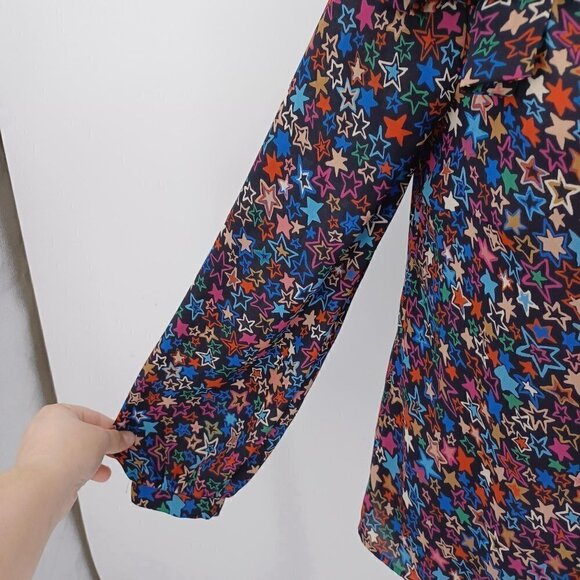 J. Crew Jacuzzi One Shoulder Top In Kaleidoscope Star Print Women's 2 Party - Picture 5 of 12